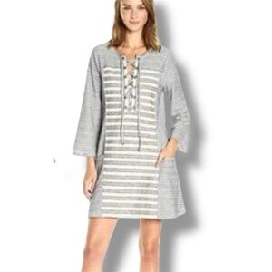 BCBG MaxAzria Long Sleeve Strip Dress